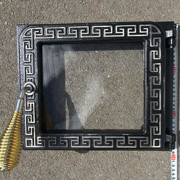 Fireplace glass door (square door with continuous pattern)