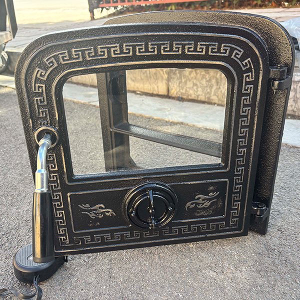 Fireplace glass door (double door with continuous pattern)