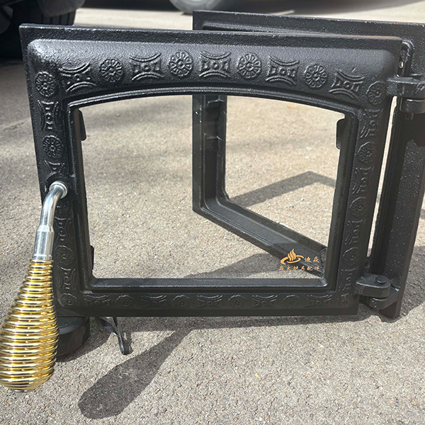 Fireplace glass door (copper coin pattern door)