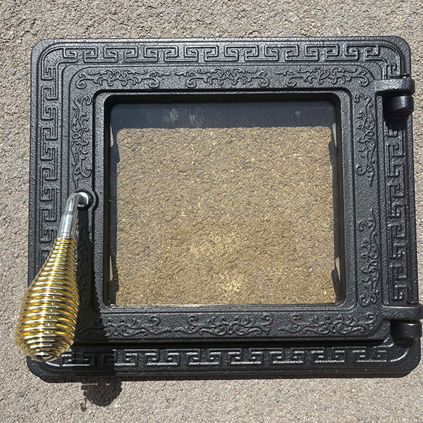 Fireplace glass door (large square door with flowers)